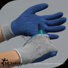 SRSAFETY crinkle латексная ладонь с покрытием HPPE стойкие рабочие перчатки
